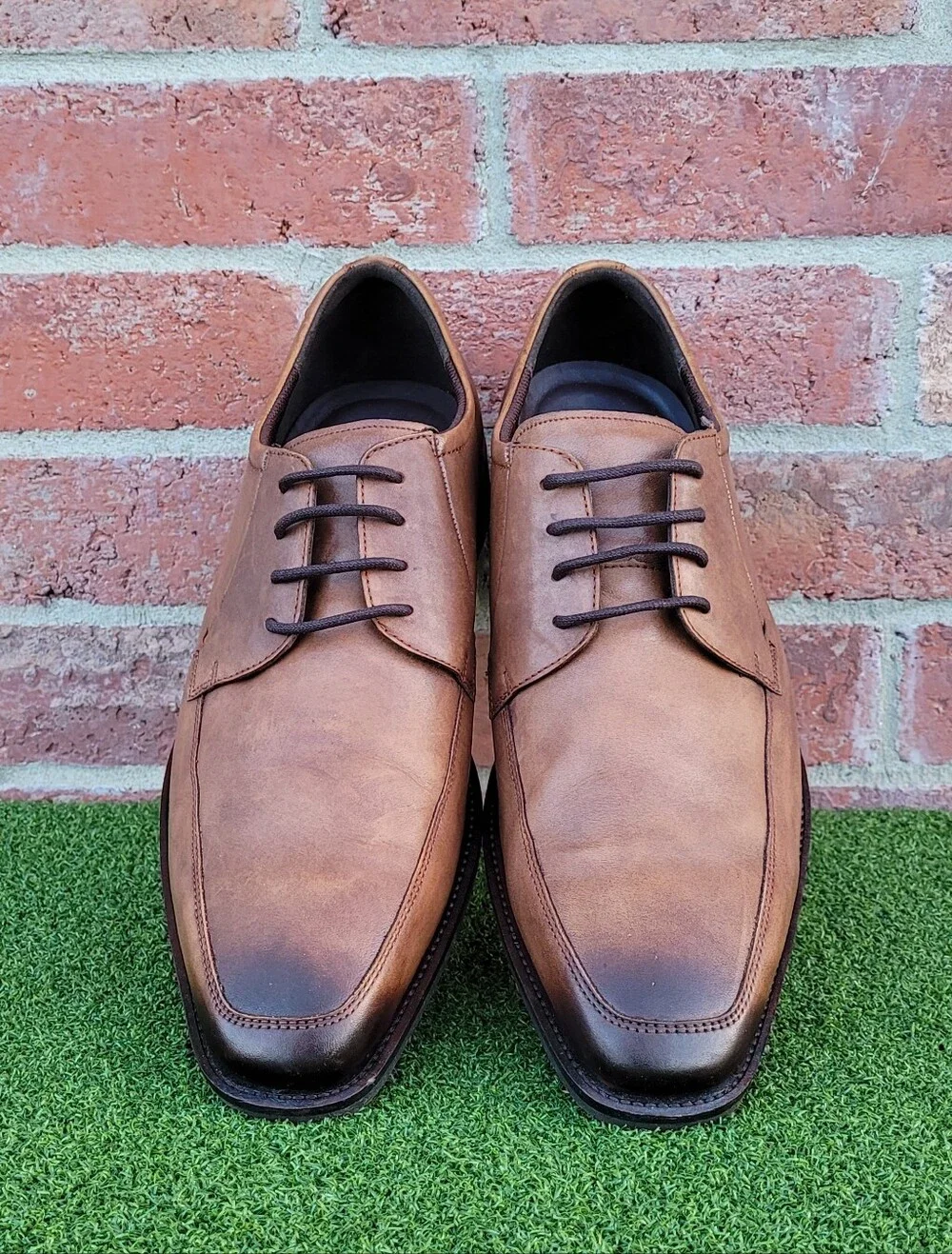 Mens ECCO Brown Leather Lace Up Dress Shoes - Euro 47 - US Size 13